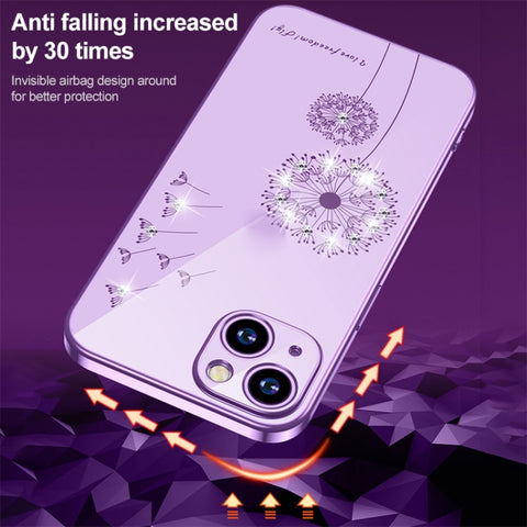 Ovitek za iPhone 14 Pro | Regrat s kristali, vijoličen