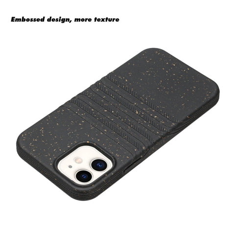 Ovitek za iPhone 12 mini Wheat Straw bio razgradljiv, Črn