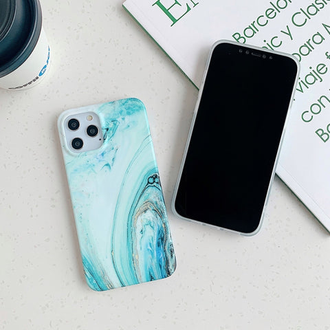 Ovitek za iPhone 12 / 12 Pro | Modrobeli marmor