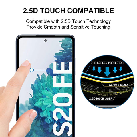 9H Full Glue kaljeno zaščitno steklo za Samsung S20 FE 5G/4G | Črn rob