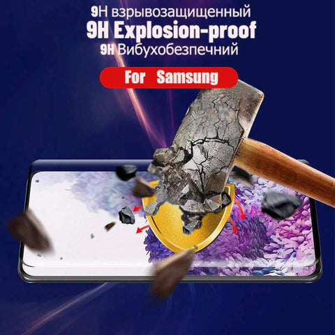 70D kaljeno zaščitno steklo za Samsung S20 | Črn rob