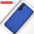 Shock-Proof ovitek za Huawei P30 Lite | Relief tekstila, modra barva