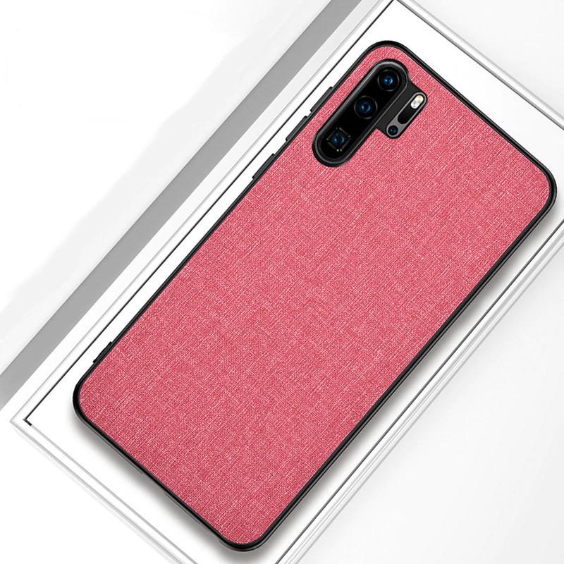 Shock-Proof ovitek za Huawei P30 Lite | Relief tekstila, Pink barva
