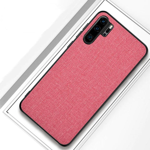 Shock-Proof ovitek za Huawei P Smart 2019 | Relief tekstila, Pink barva