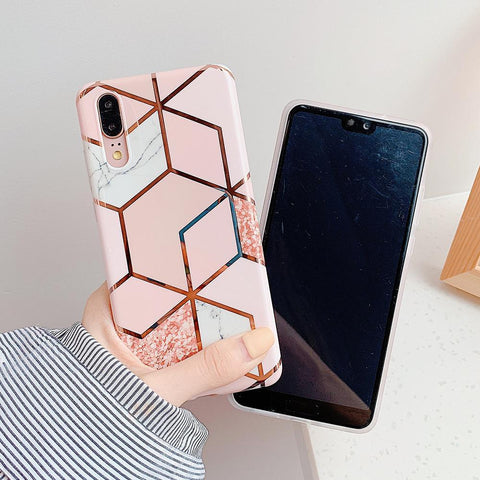 Ovitek za iPhone X/XS | Pink, vzorec marmorja