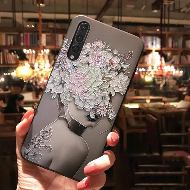 Ovitek za Huawei P Smart 2019 | 3D motiv dekleta z rožami