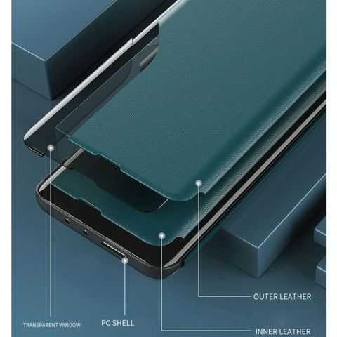 Etui/ovitek s prednjim okencem za Samsung S21 5G | Rdeč