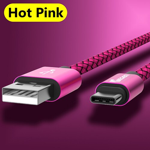 Tiegem podatkovni in napajalni kabel USB-A/USB-C, Pink, 25 cm