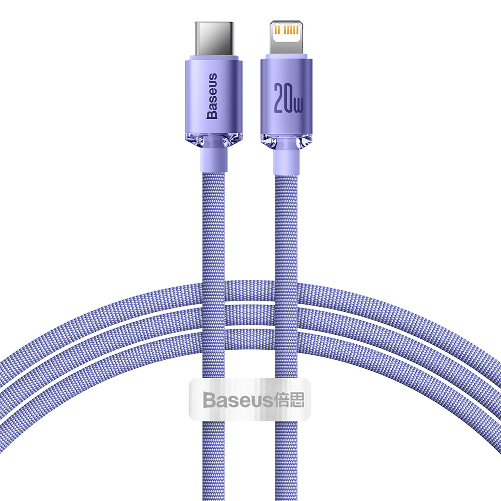 BASEUS Crystal Shine USB-C/USB-C 100W Fast Charge kabel, Vijoličen, 1,2m