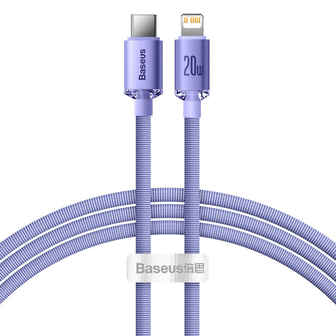 BASEUS Crystal Shine USB-C/USB-C 100W Fast Charge kabel, Vijoličen, 1,2m