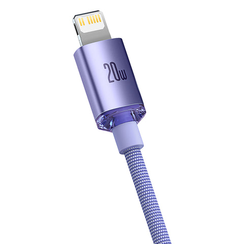 BASEUS Crystal Shine USB-C/USB-C 100W Fast Charge kabel, Vijoličen, 1,2m