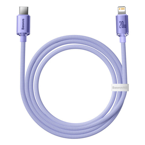 BASEUS Crystal Shine USB-C/USB-C 100W Fast Charge kabel, Vijoličen, 1,2m