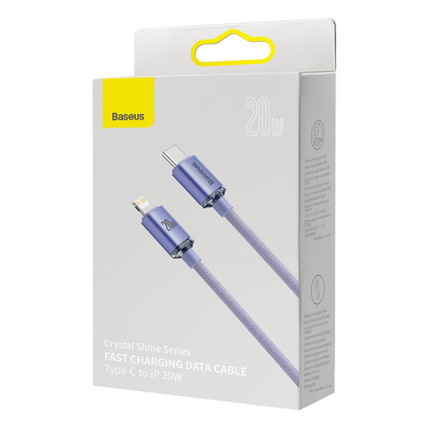 BASEUS Crystal Shine USB-C/USB-C 100W Fast Charge kabel, Vijoličen, 1,2m