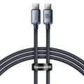 BASEUS Crystal Shine USB-C/USB-C 100W Fast Charge kabel, Črn, 1,2m