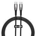 BASEUS Glimmer USB-C/USB-C 100W Fast Charge kabel, Črn, 1m