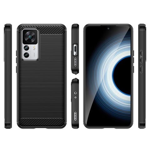 Ovitek za Xiaomi 12T / 12T Pro, Carbon, Črn