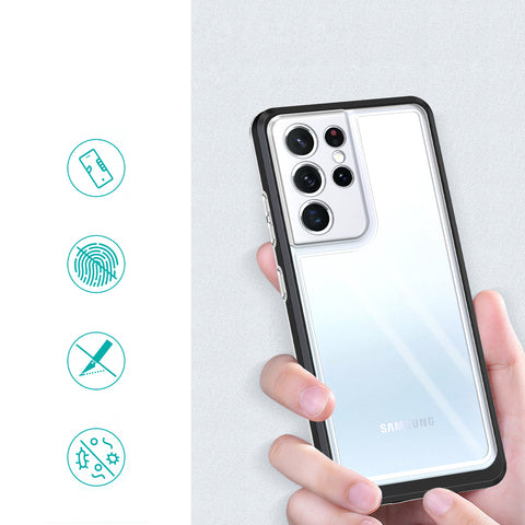 Hibriden ovitek za Samsung S23 Ultra, Robusten, Črn
