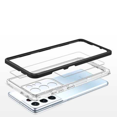 Hibriden ovitek za Samsung S23 Ultra, Robusten, Črn