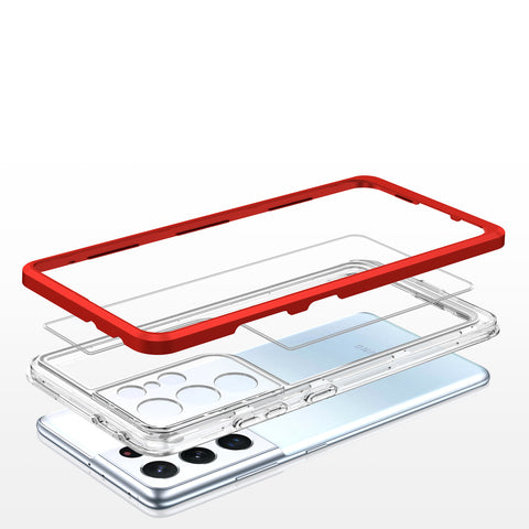 Hibriden ovitek za Samsung S23 Ultra, Robusten, Rdeč