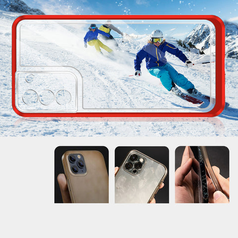 Hibriden ovitek za Samsung S23 Plus, Robusten, Rdeč