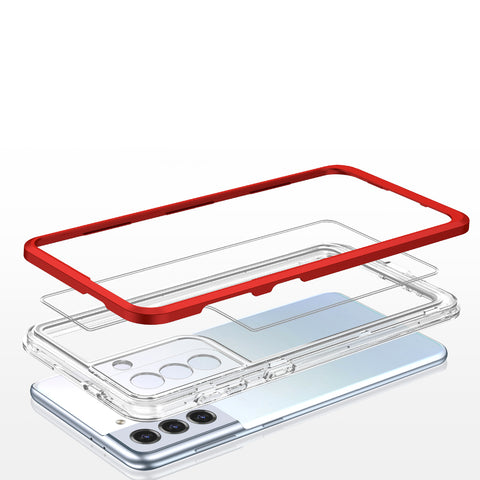 Hibriden ovitek za Samsung S23 Plus, Robusten, Rdeč
