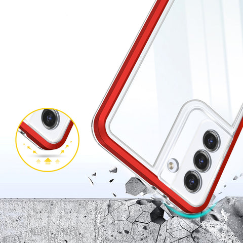 Hibriden ovitek za Samsung S23 Plus, Robusten, Rdeč