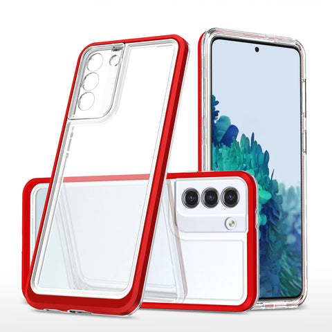Hibriden ovitek za Samsung S23, Robusten, Rdeč