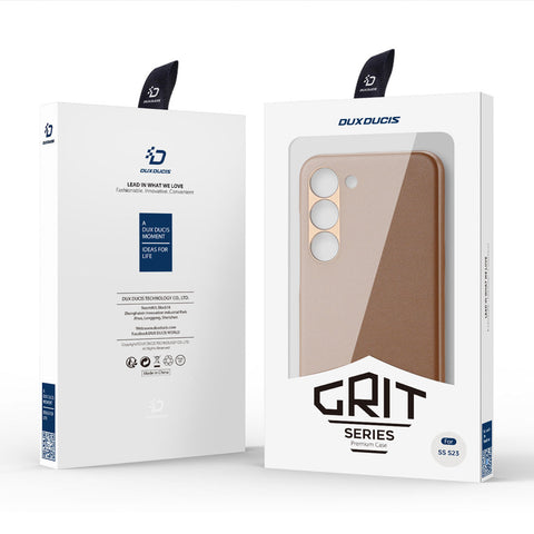 DUX DUCIS Grit MagSafe ovitek za Samsung S23 5G, Eko usnje, Rjav