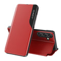 Etui/ovitek s prednjim okencem za Samsung A54 5G, Rdeč