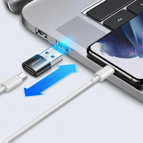 Joyroom USB-A/USB-C Adapter, Črn, 2PACK