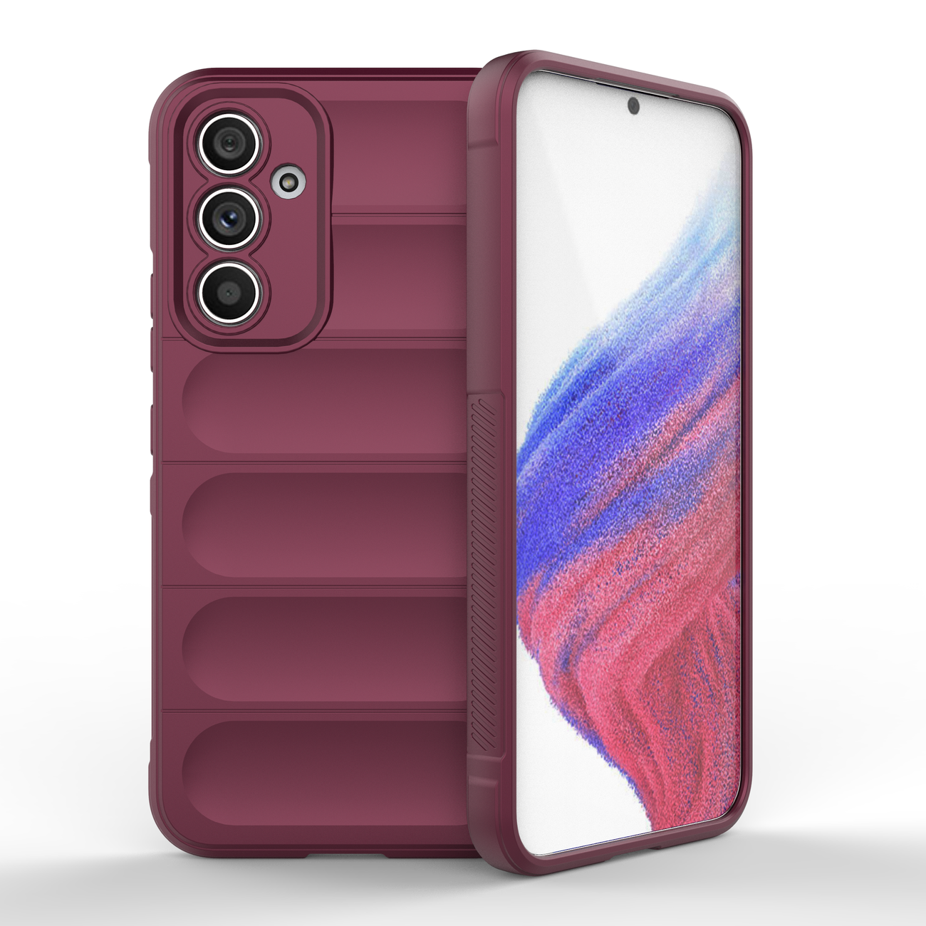 Eleganten Wave ovitek za Samsung A54 5G, Burgundy