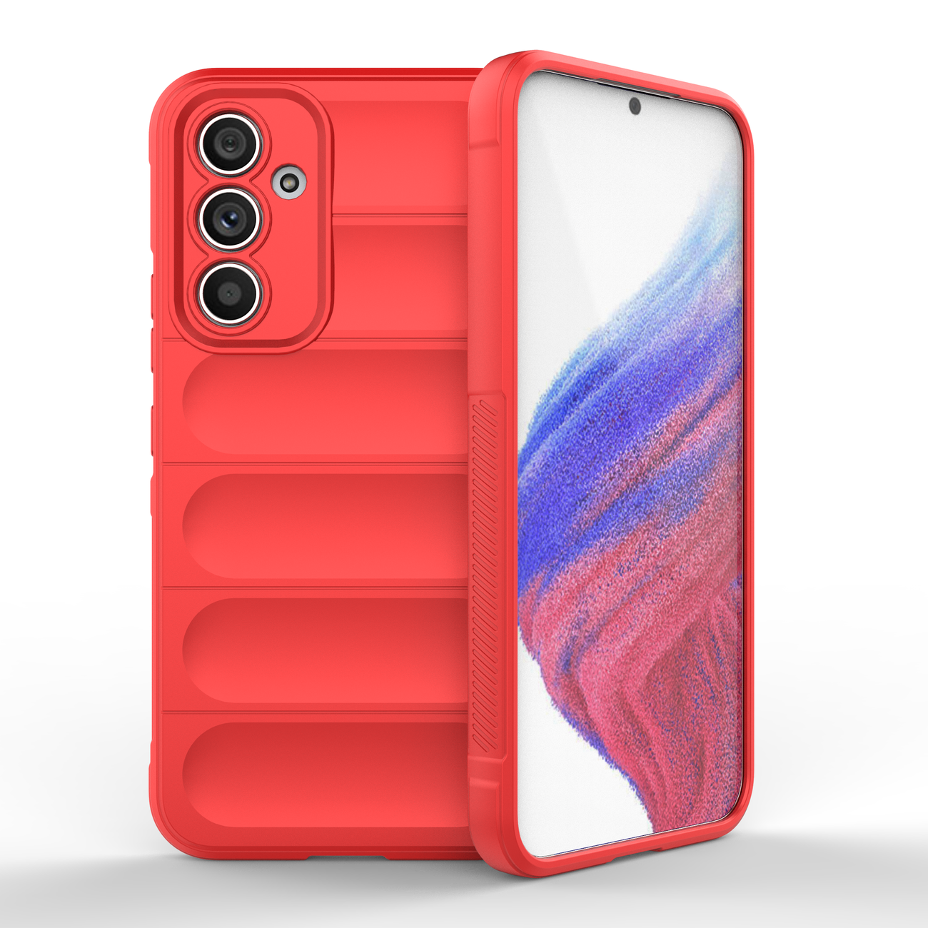 Eleganten Wave ovitek za Samsung A34 5G, Rdeč