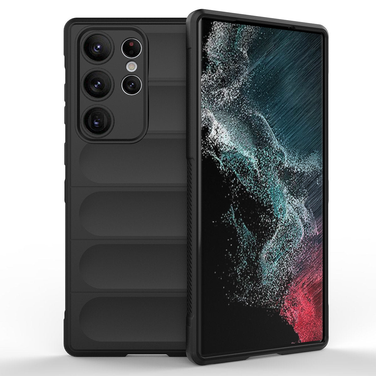 Eleganten Wave ovitek za Samsung S23 Ultra, Črn