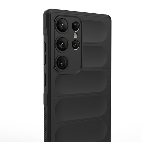 Eleganten Wave ovitek za Samsung S23 Ultra, Črn