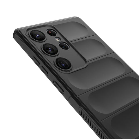 Eleganten Wave ovitek za Samsung S23 Ultra, Črn