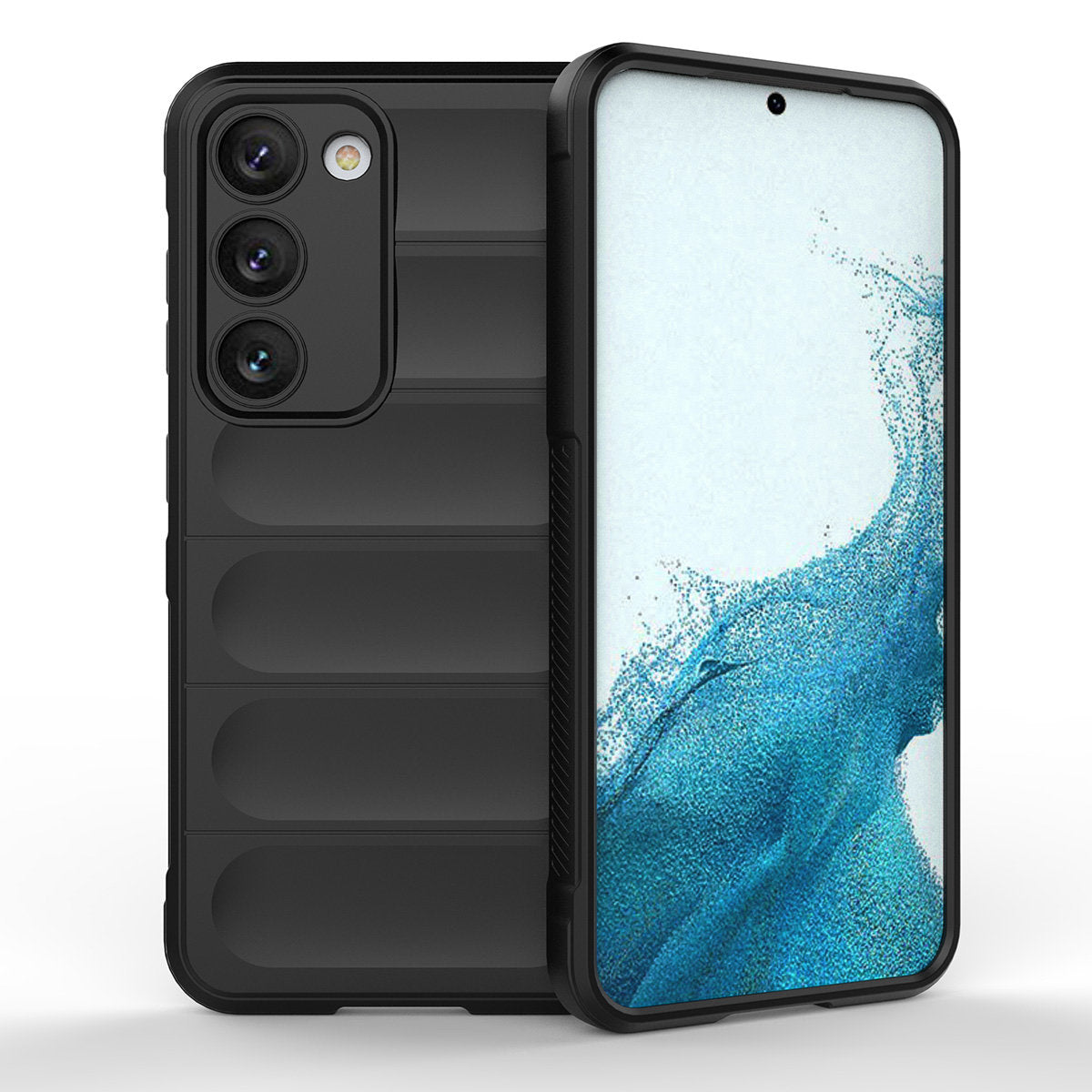 Eleganten Wave ovitek za Samsung S23 Plus, Črn
