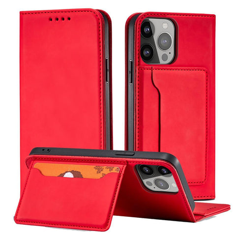 Modni etui/ovitek za Samsung S23 Plus, žepek, Rdeč