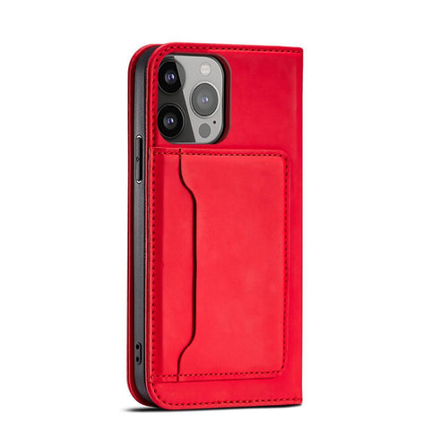 Modni etui/ovitek za Samsung S23 Plus, žepek, Rdeč