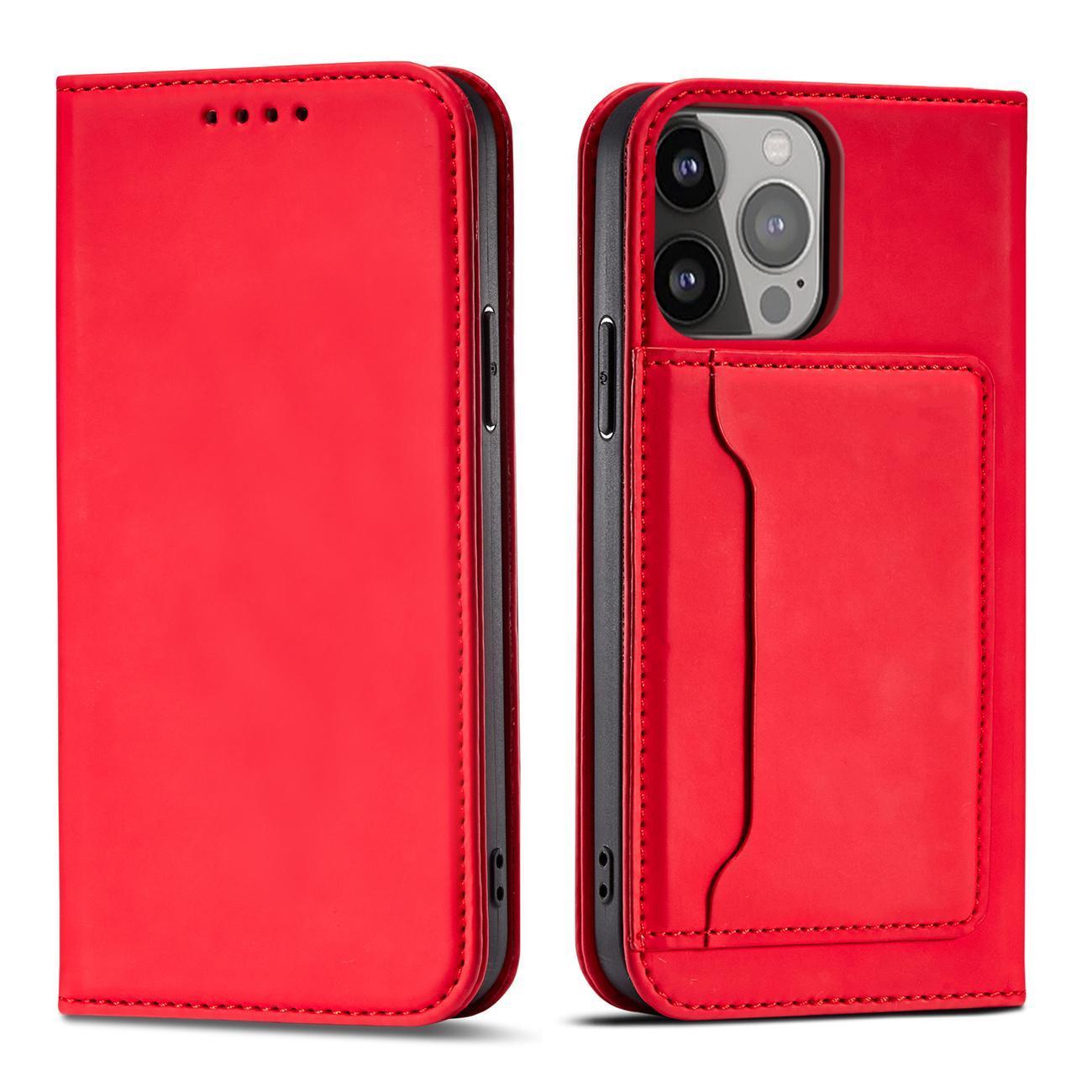 Modni etui/ovitek za Samsung A54, žepek, Rdeč