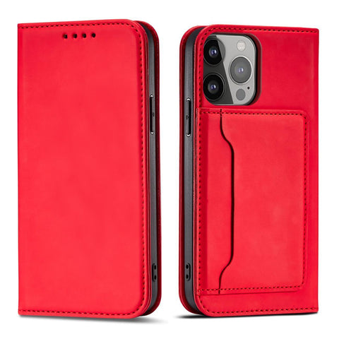 Modni etui/ovitek za Samsung A54, žepek, Rdeč