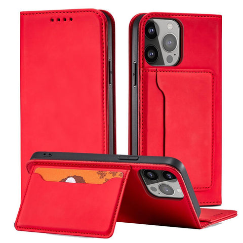Modni etui/ovitek za Samsung A54, žepek, Rdeč