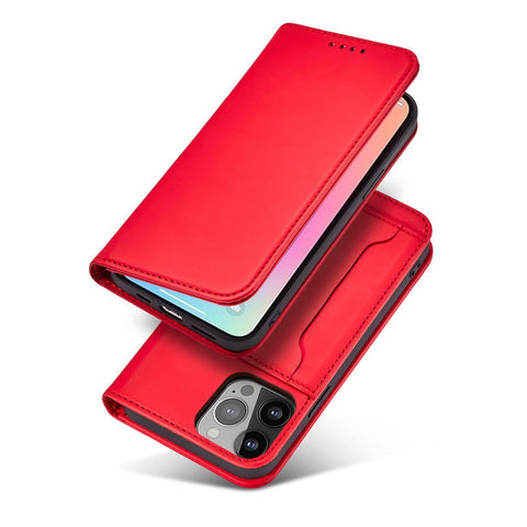 Modni etui/ovitek za Samsung A54, žepek, Rdeč