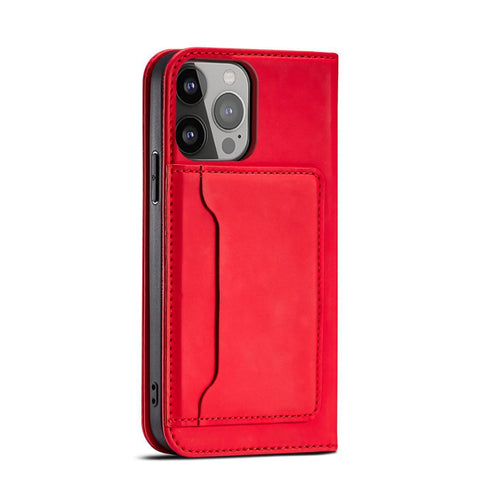 Modni etui/ovitek za Samsung A54, žepek, Rdeč