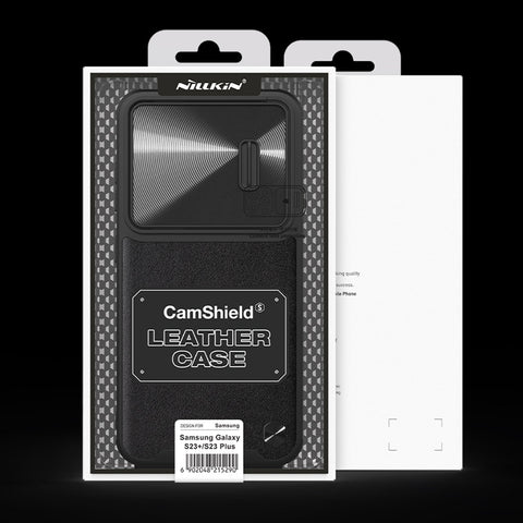 Nillkin CamShield Leather ovitek za Samsung S23 5G, Črn