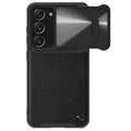 Nillkin CamShield Leather ovitek za Samsung S23 5G, Črn