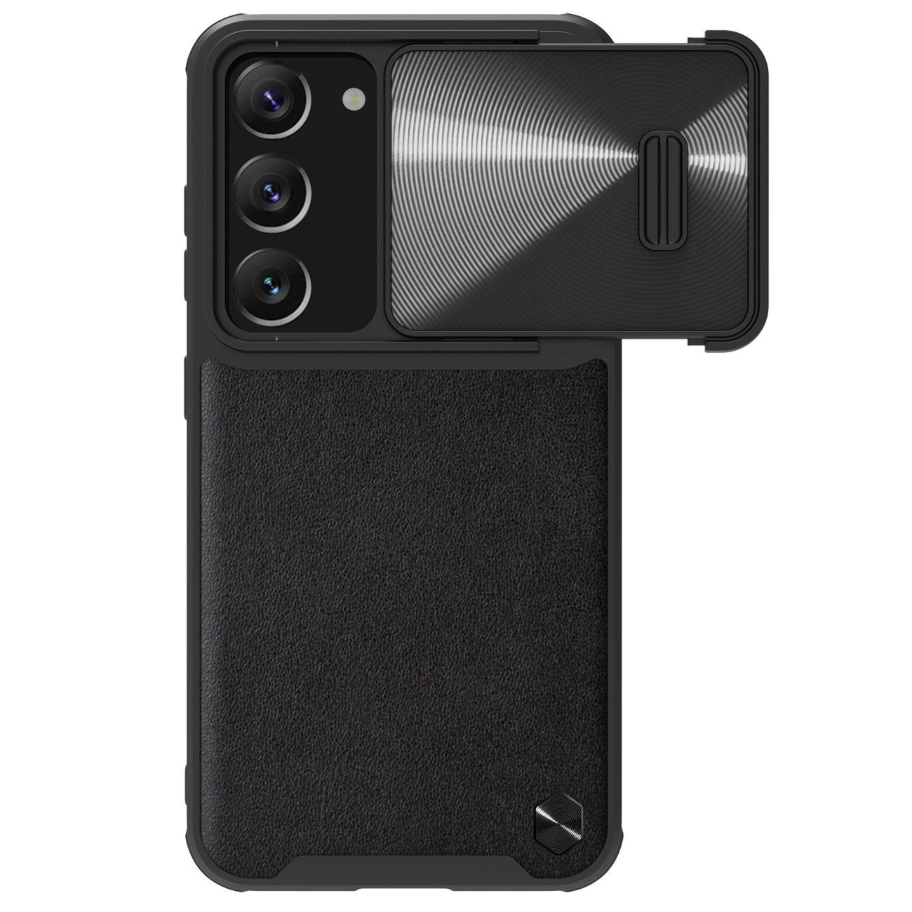 Nillkin CamShield Leather ovitek za Samsung S23 5G, Črn
