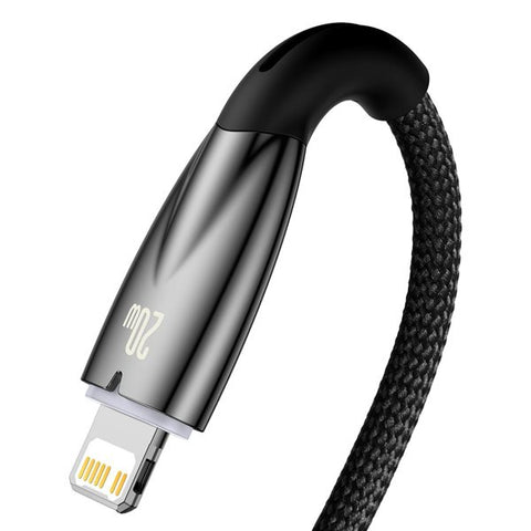 BASEUS Glimmer USB-C/Lightning Fast Charge kabel, Črn, 2m