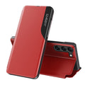 Etui/ovitek s prednjim okencem za Samsung S23, Rdeč
