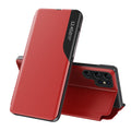 Etui/ovitek s prednjim okencem za Samsung S22 Ultra, Rdeč