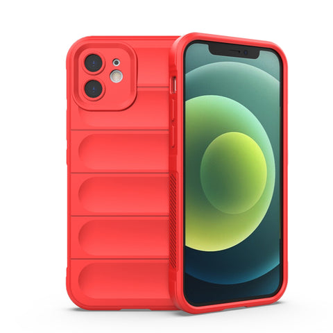 Eleganten Wave ovitek za iPhone 12, rdeč
